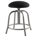Designer Stool, Fabric Padded Black Seat, Grey Frame I2193
