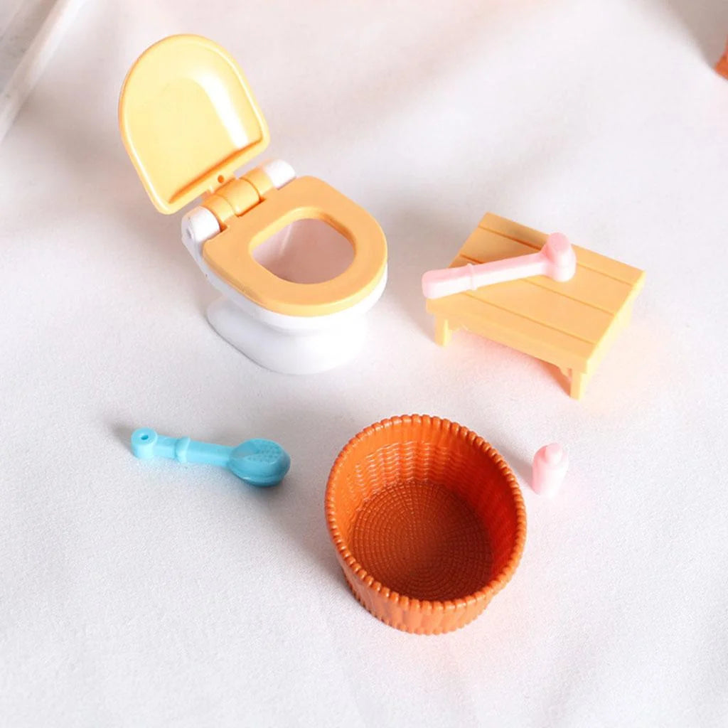 1:12 Dollhouse Modern Bathroom Bathtub Toilet Miniatures I22035