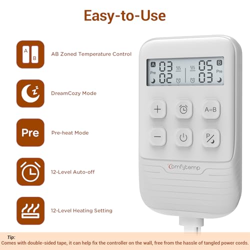 Queen Heated Mattress Pad with Dual Zone Control P80520