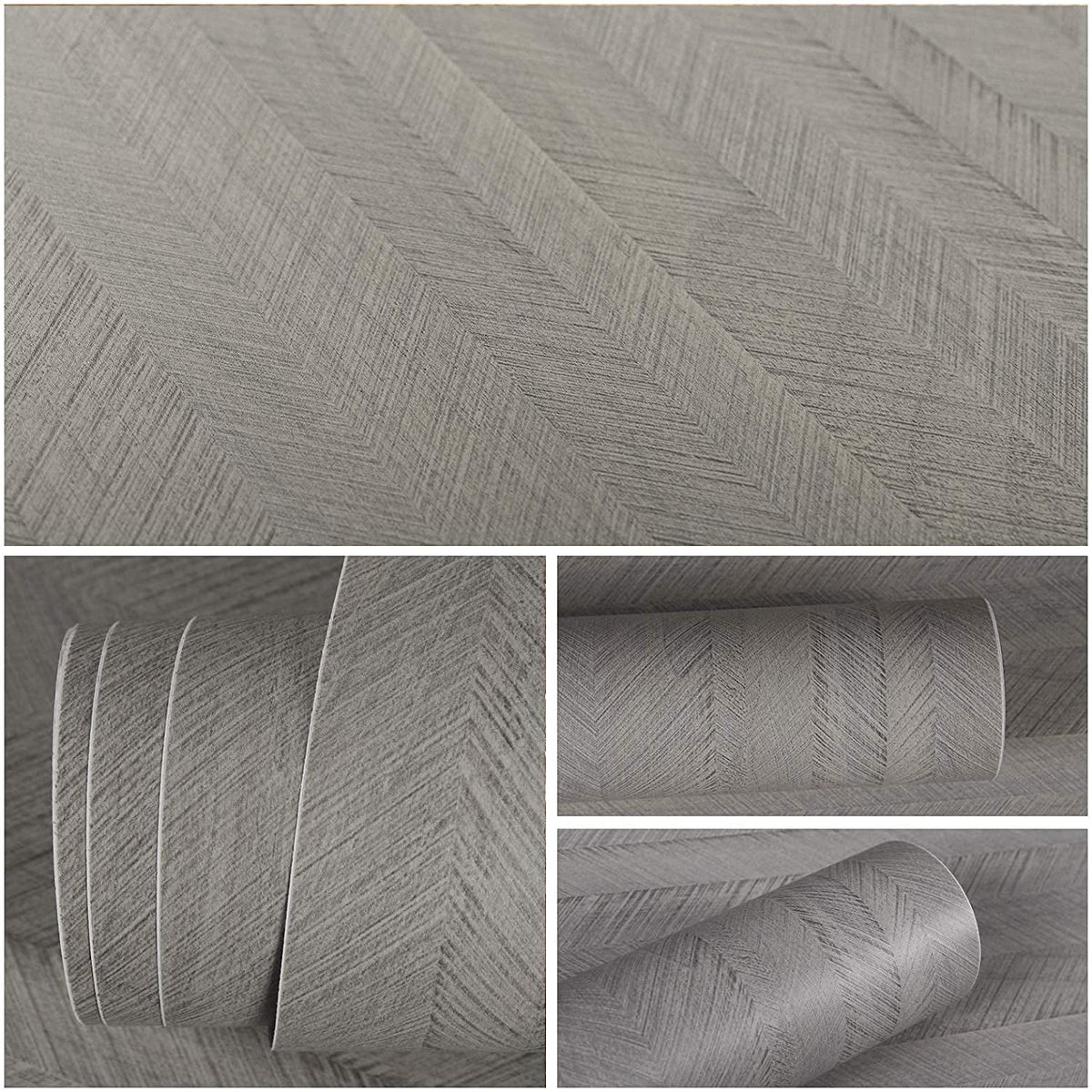 Grey Wood Peel and Stick Contact Paper 15.7''x354'' Waterproof Vinyl Roll G94782