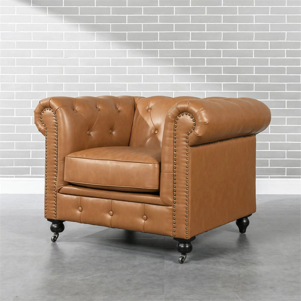 Caramel Tan Brown Armchair D407345