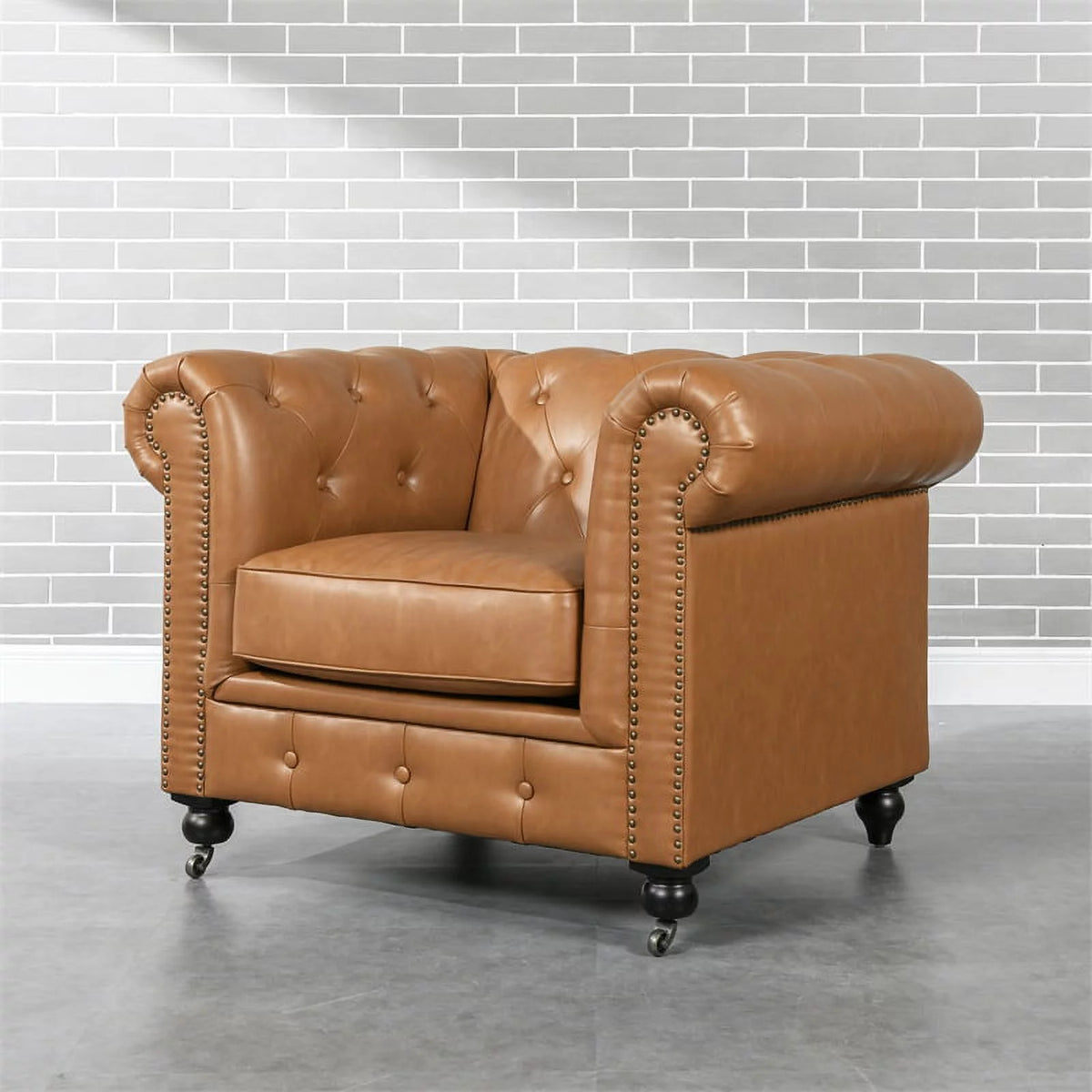 Caramel Tan Brown Armchair D407345