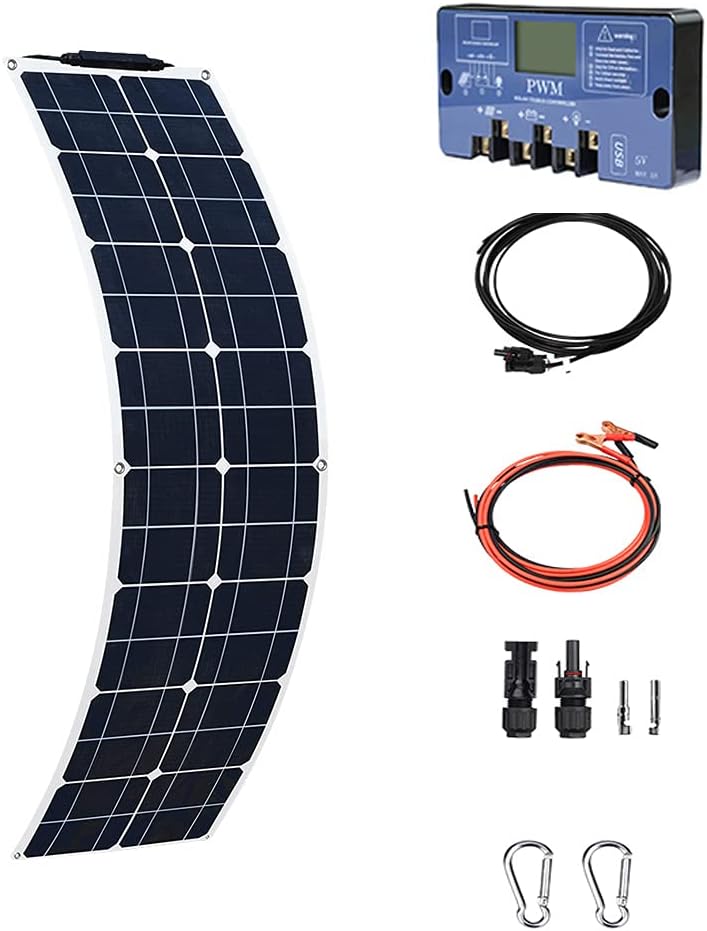 Flexible Monocrystalline 50W Solar Panel Kit with 10A Controller M470