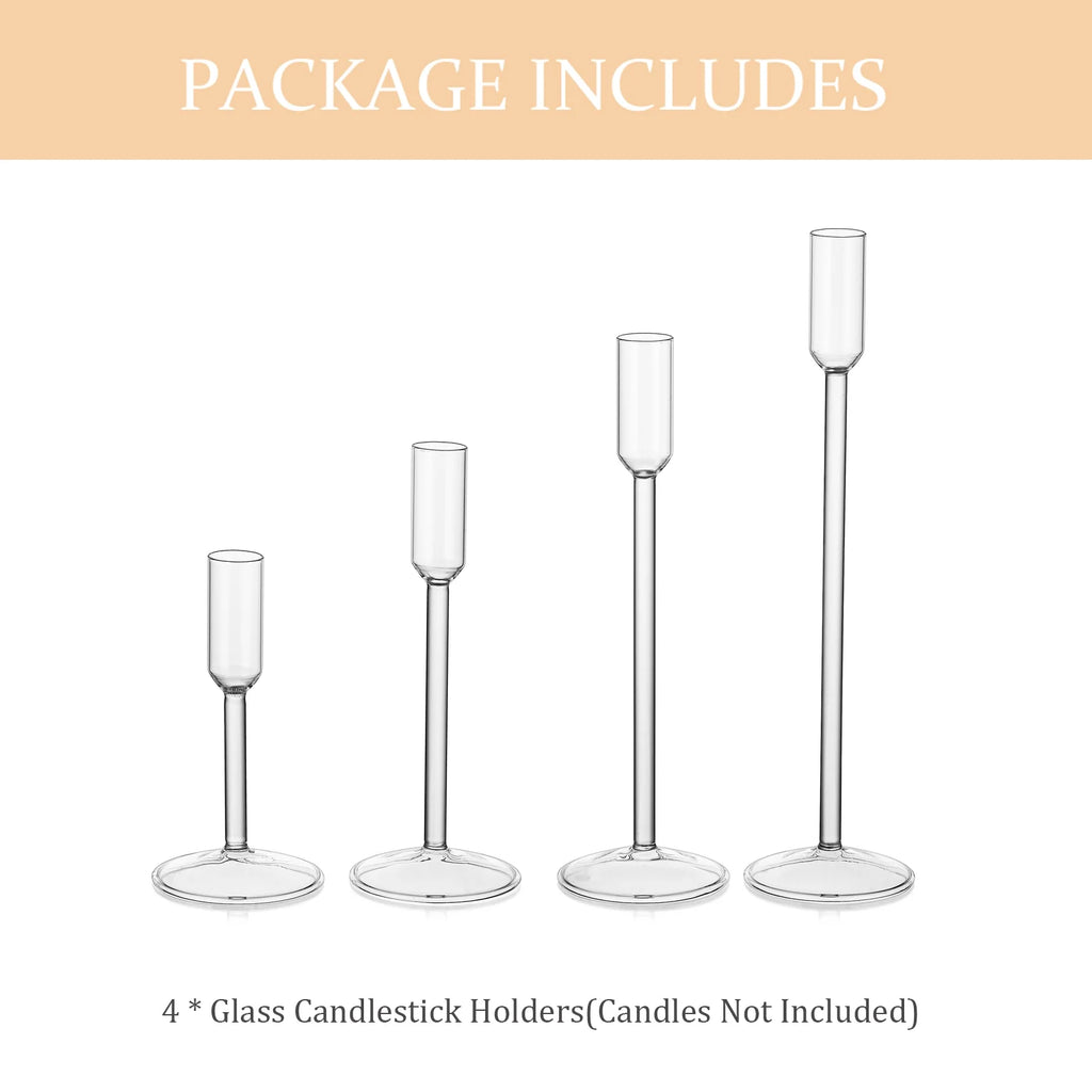 Glass Candlestick Holders Set of 4 Z69506