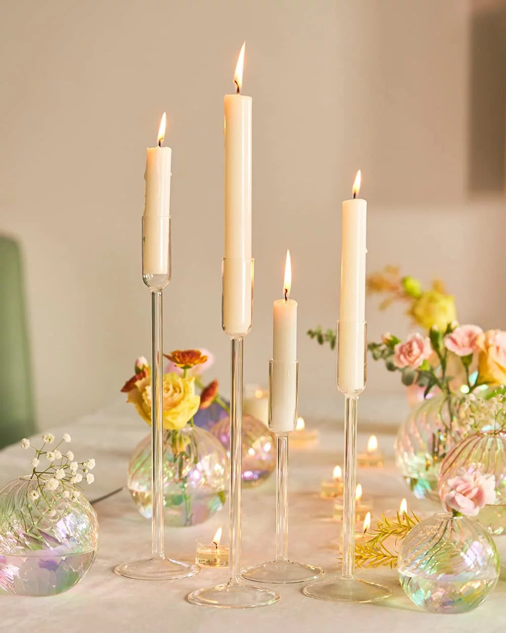 Glass Candlestick Holders Set of 4 Z69506