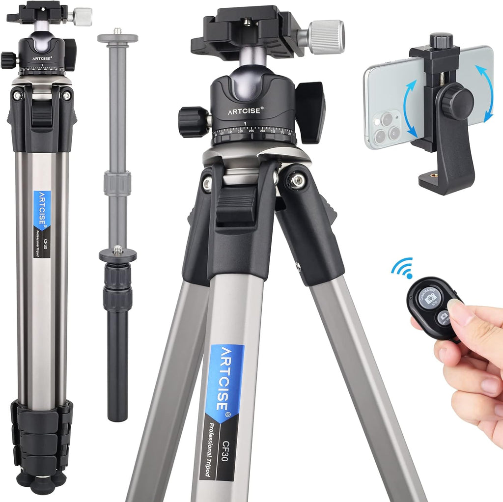 Camera Tripod Ultra Compact with 36MM Low Profile Ball Head, 10kg/22lb Load, Wireless Remote, Pack of 2 U203440