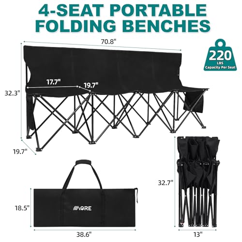 Portable Folding 6 Seats Soccer Bench with Bag B662330