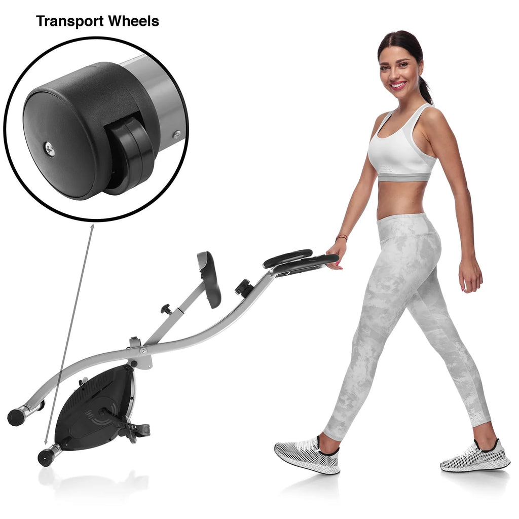 Folding Upright Stationary Exercise Bike with Magnetic Resistance H192264