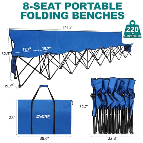 Portable Folding 6 Seats Soccer Bench with Bag B662330