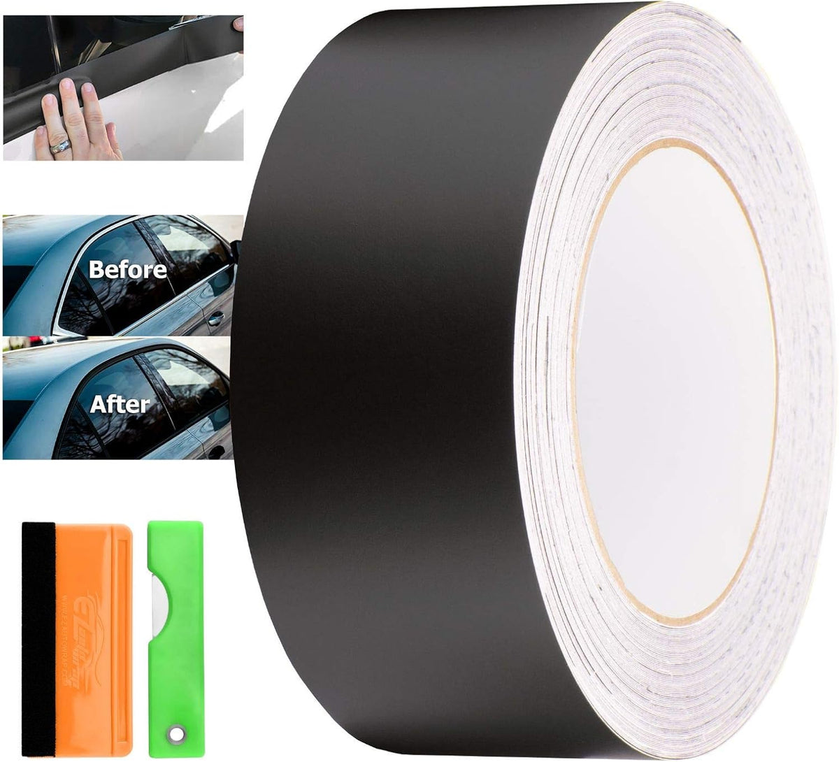 Matte Black Vinyl Wrap Kit 2" x100Ft Pack of 2 M8191