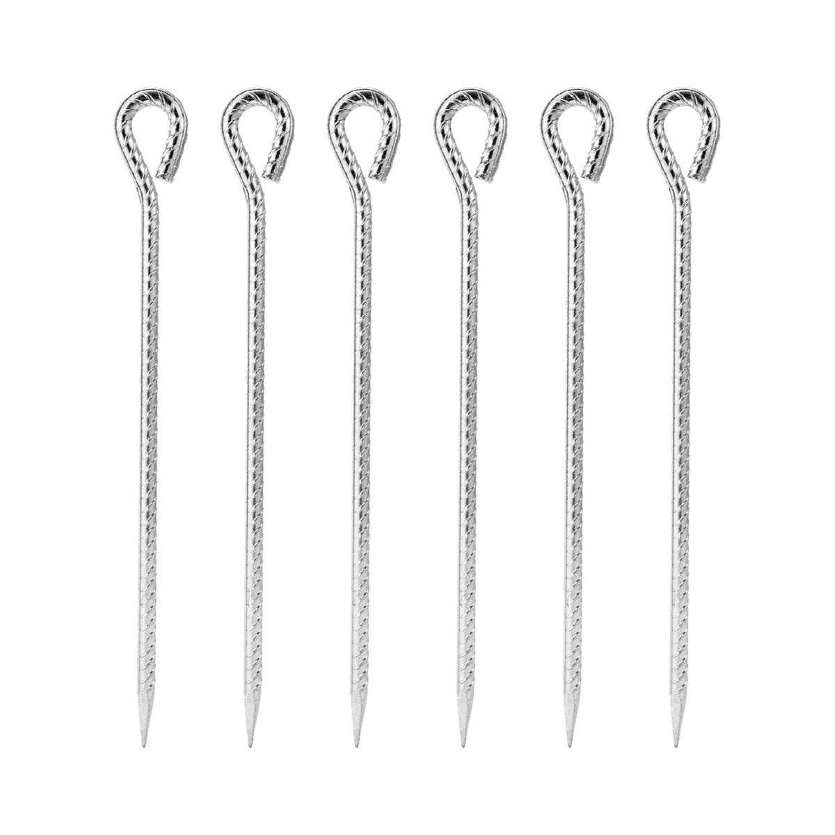 6 Pieces Tent Stakes Pegs with Hook 35CM N688