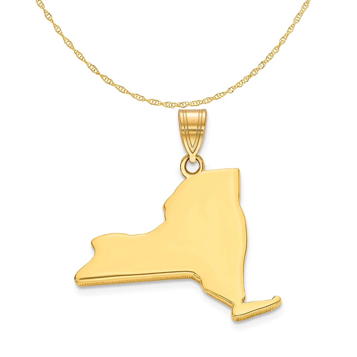 14K Yellow Gold Pendant Charm With 10K Rope Chain Necklace T968424