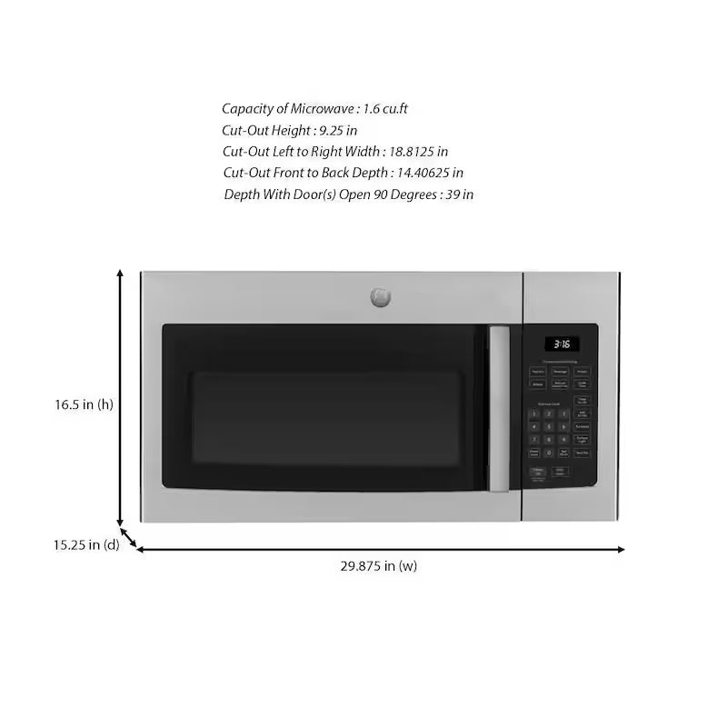 1.6 cu. ft. Over-the-Range Microwave in Stainless Steel V5093