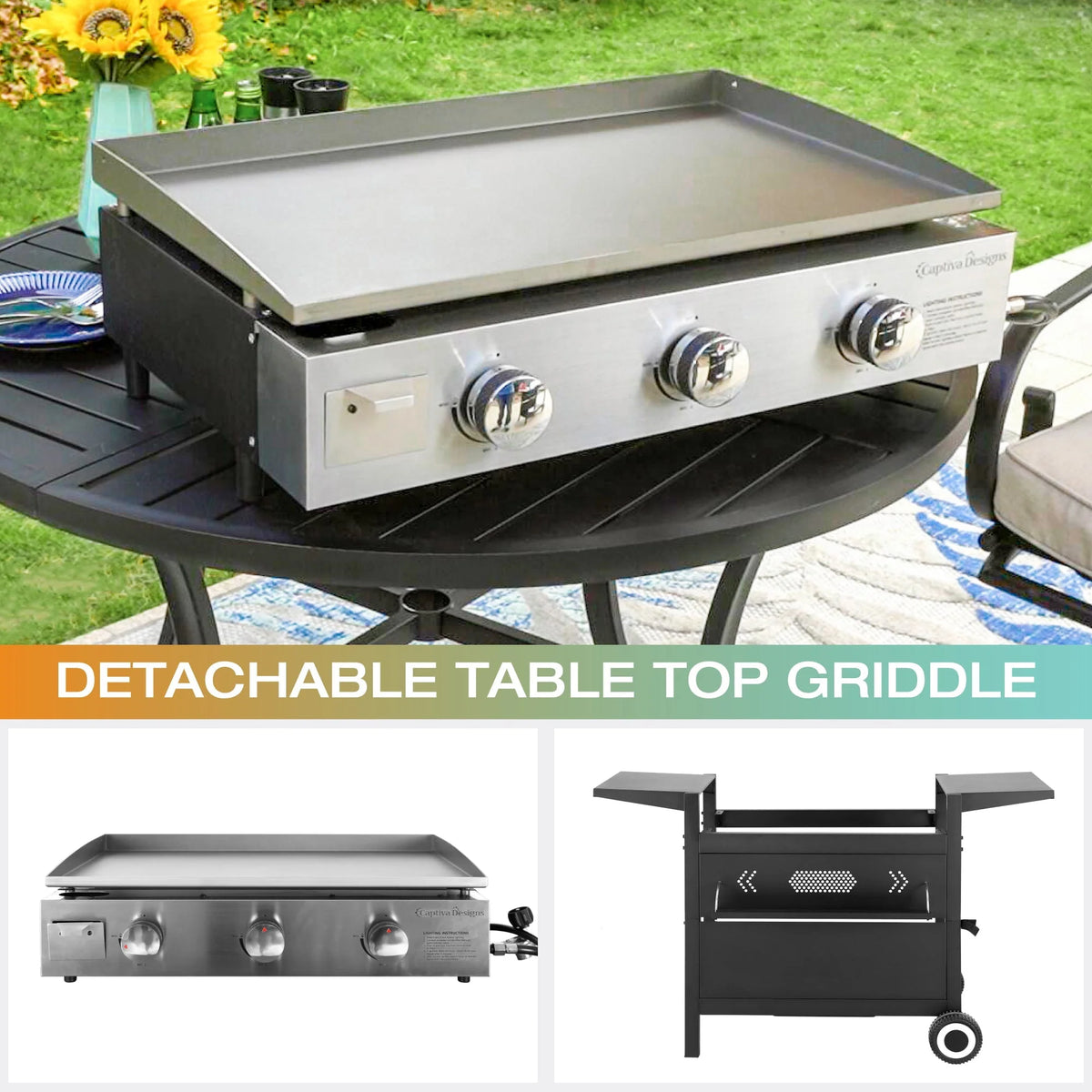 2-Burner Gas Grill and Griddle Combo with Wheels G771703