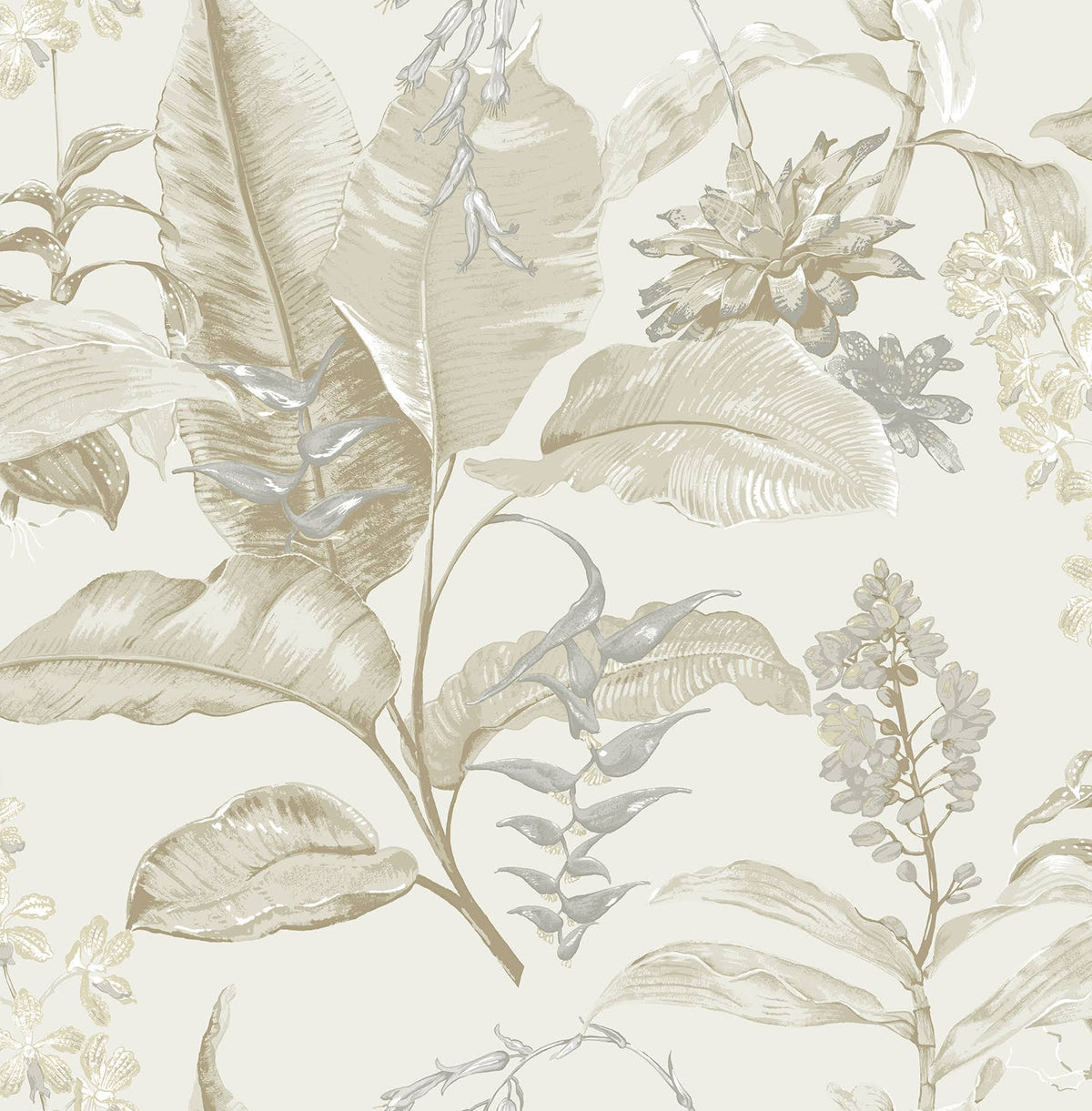 Beige Botanical Wallpaper J6128