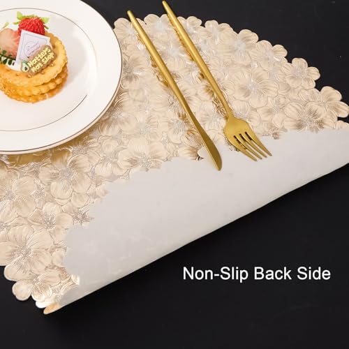 Gold Vinyl Placemats Set of 6 Y381150