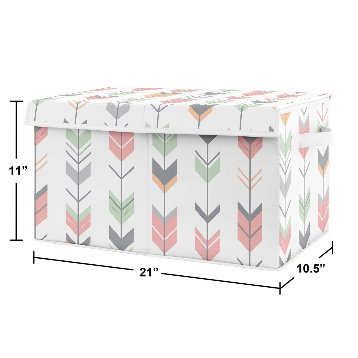 Grey Coral and Mint Storage Fabric Toy Box I83426