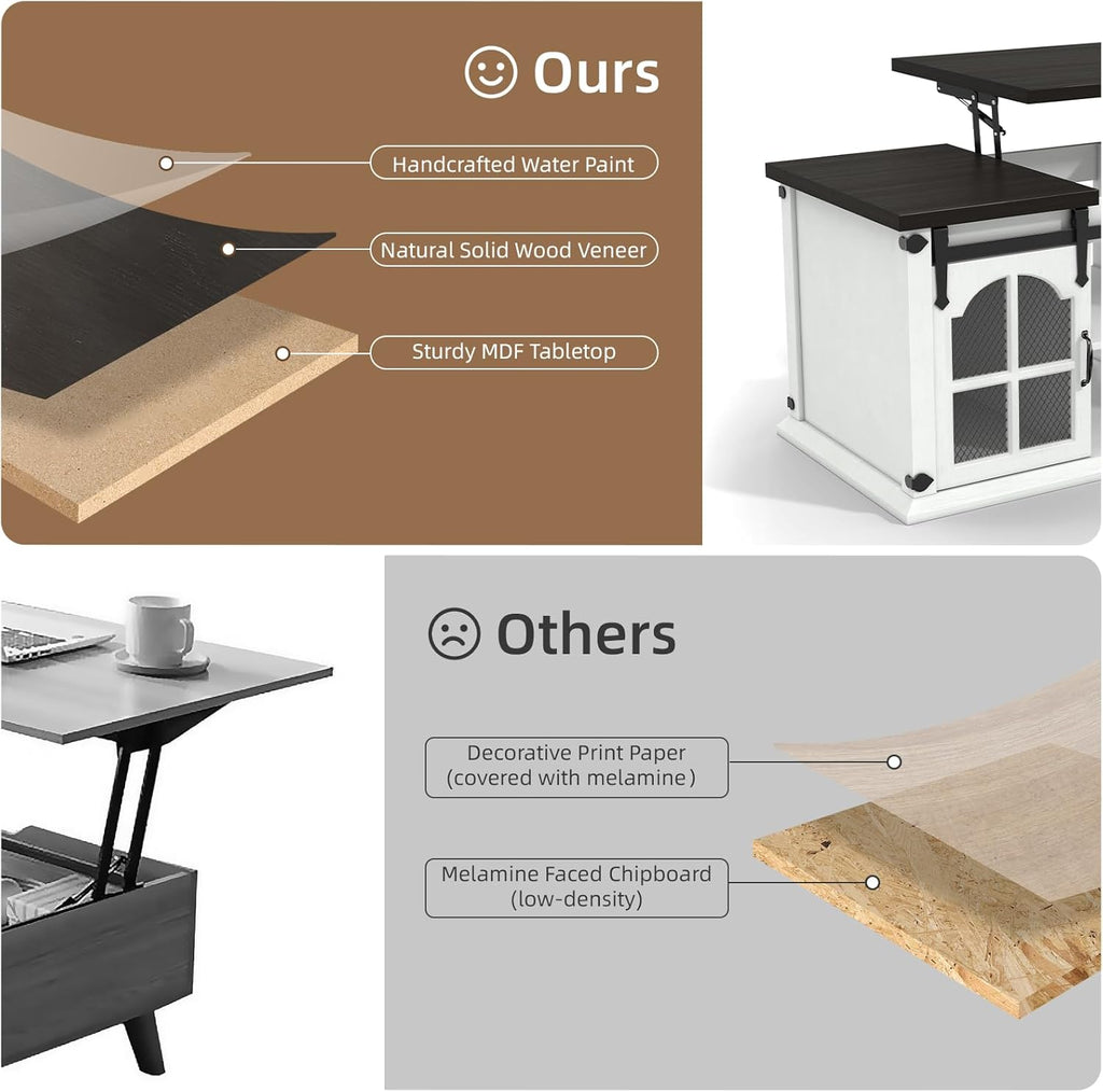 White Lift Top Coffee Table with Storage D232772