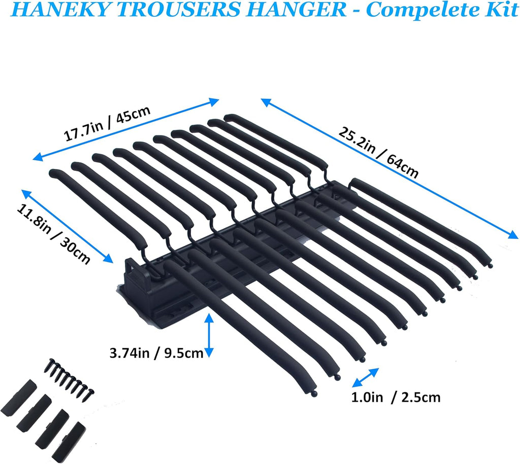 Grey Pull Out Pants Rack with Non-Slip Design, Width 25.2in N900