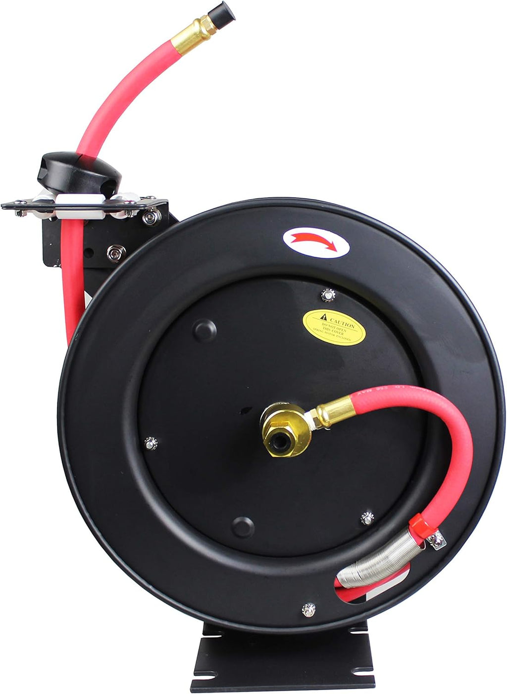25ft Auto Rewind Retractable Reel with 3/8" x 25' Air Hose with Brass Fittings Pack of 2 X85995