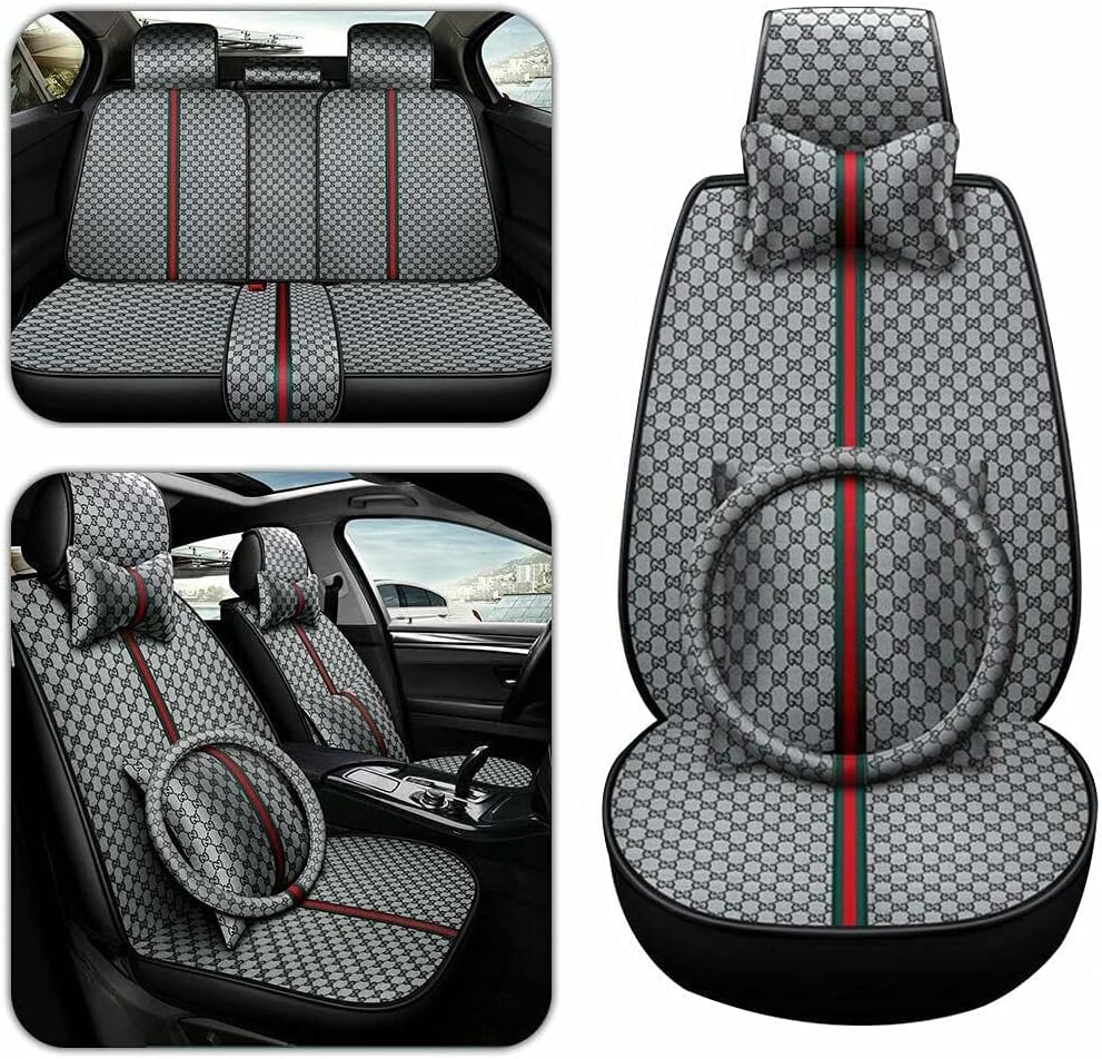 Faux Leather Car Seat Covers Full Set J79504