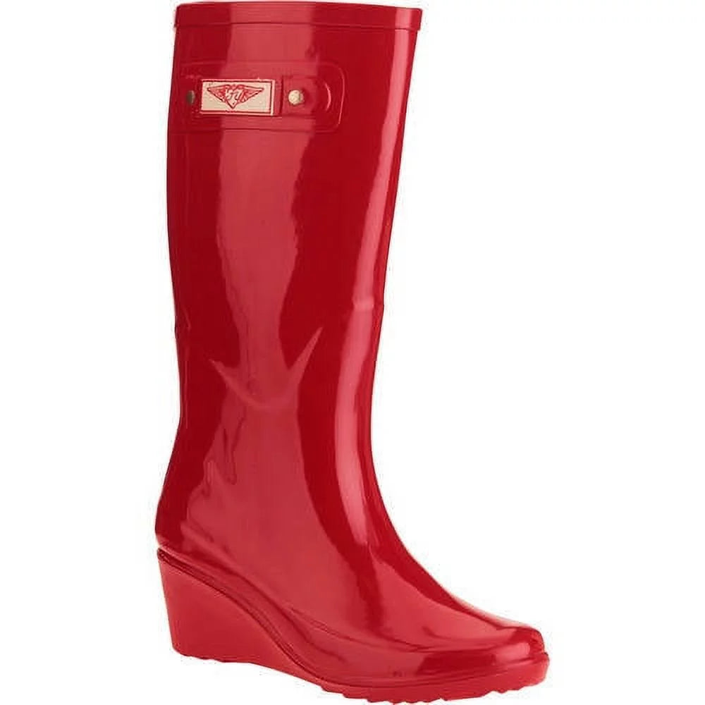 Solid Wedge Tall Rain Boot G859