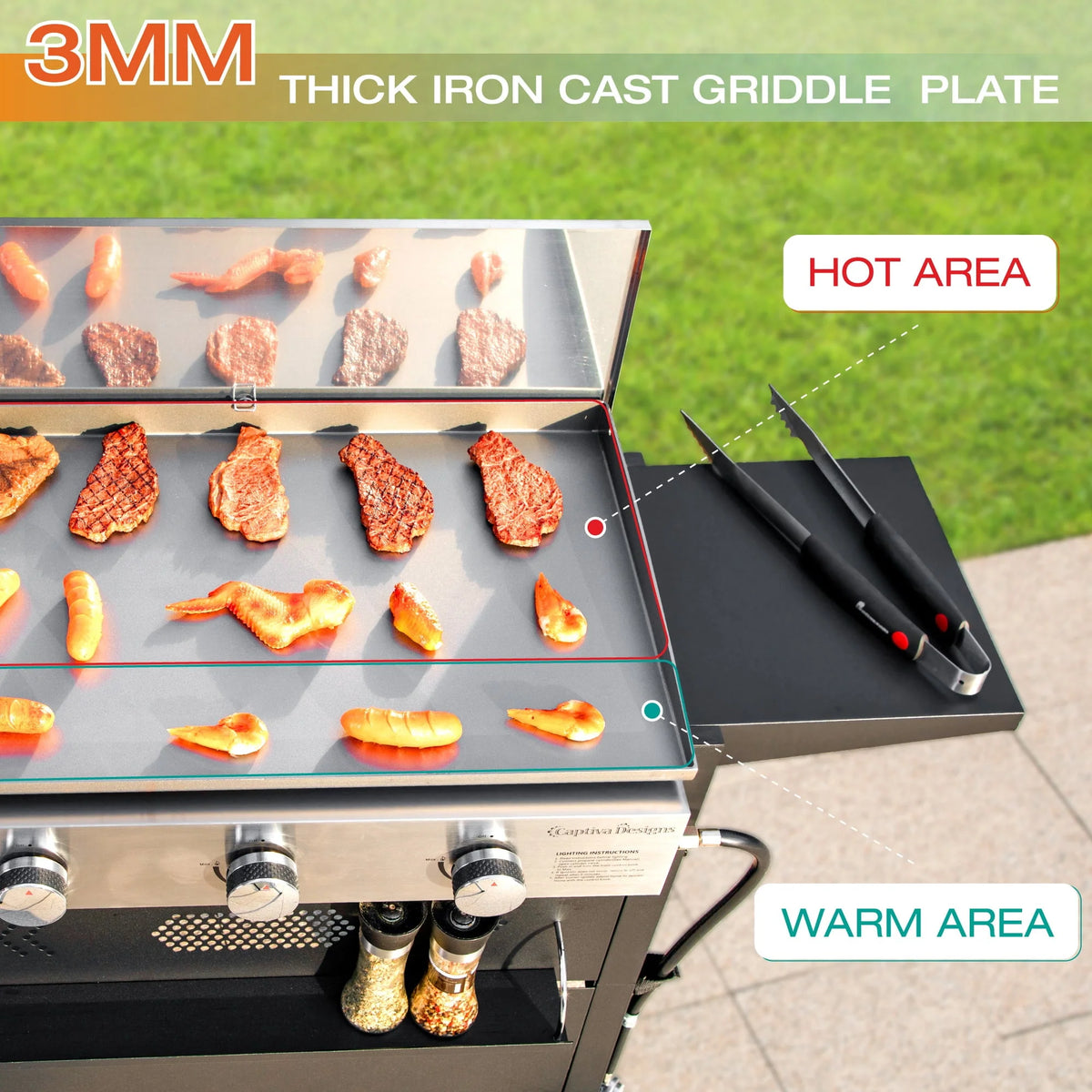 2-Burner Gas Grill and Griddle Combo with Wheels G771703