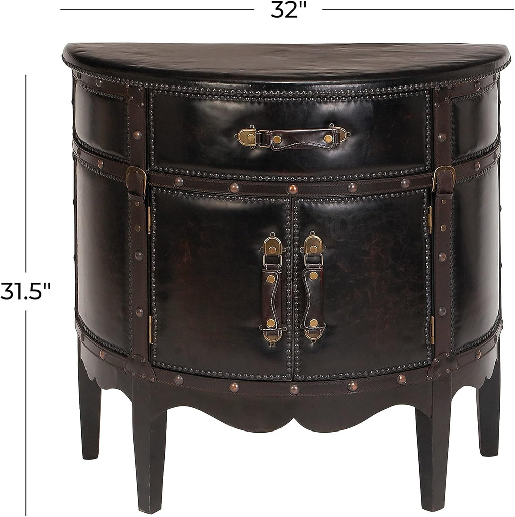 Wood Leather Cabinet N213