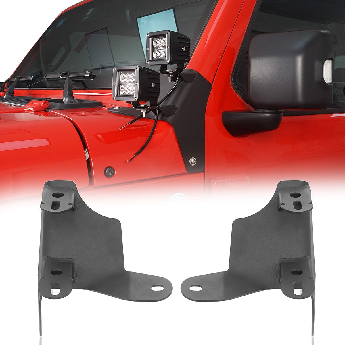 Dual A-Pillar Light Mounting Brackets Pair C336