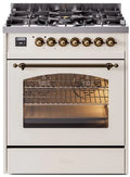 30 Dual Fuel Propane Gas Range Antique White L25411