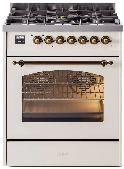30 Dual Fuel Propane Gas Range Antique White L25411