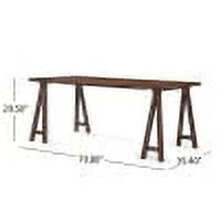 Light Beige and Walnut 7 Piece Fabric Upholstered Wood Dining Set U5253