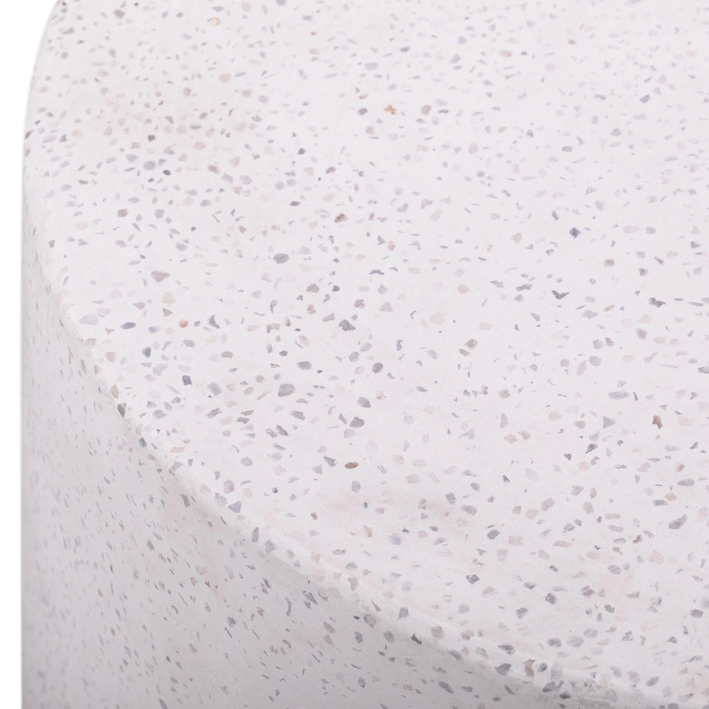Round Light Speckled Concrete Side Table M461