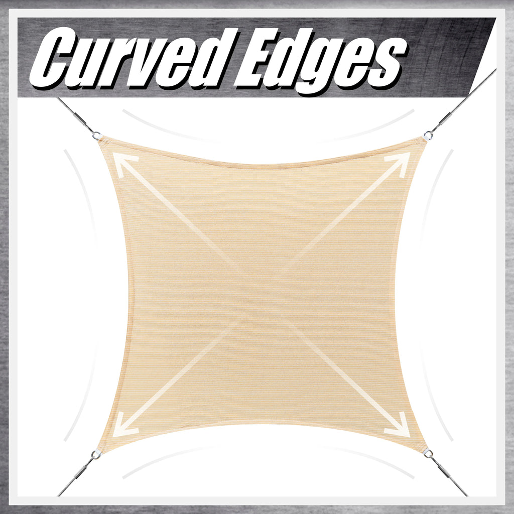 12' x 12' White Square Sun Shade Sail Canopy Mesh Fabric R941509