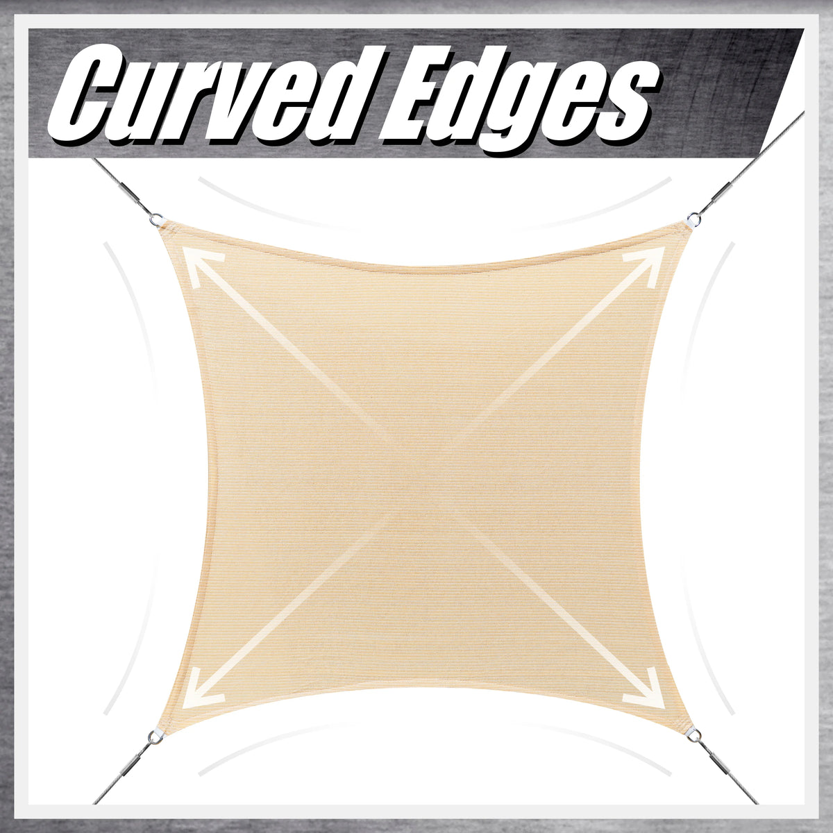12' x 12' White Square Sun Shade Sail Canopy Mesh Fabric R941509