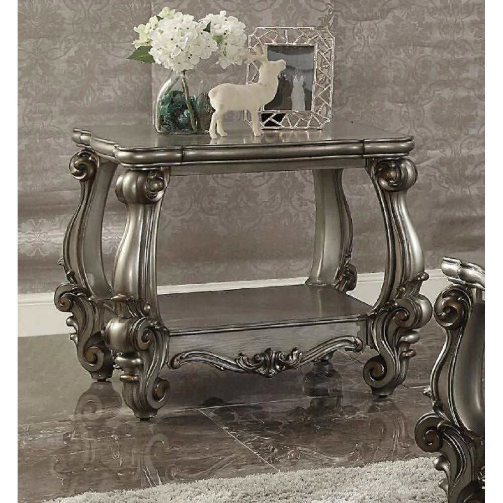 Antique Platinum End Table V429