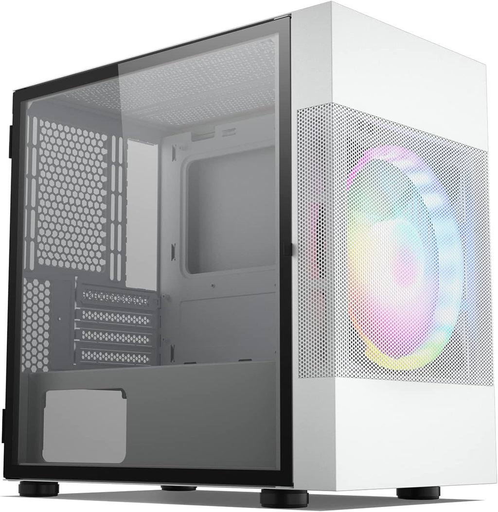 Pink Mid-Tower ATX PC Case with Tempered Glass E221