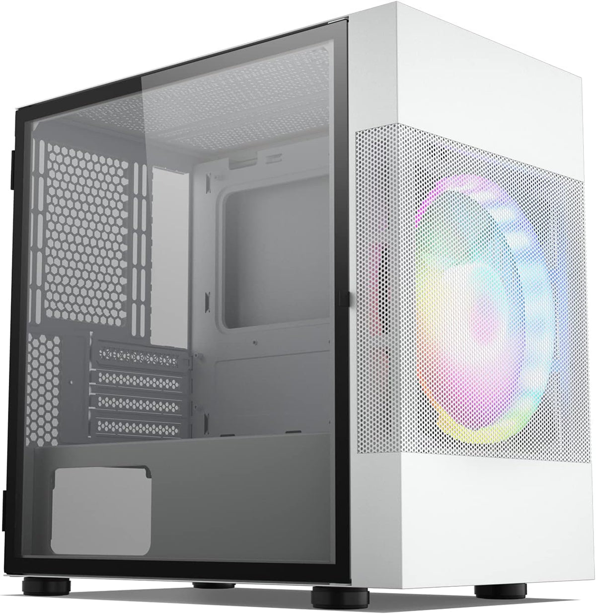 Pink Mid-Tower ATX PC Case with Tempered Glass E221