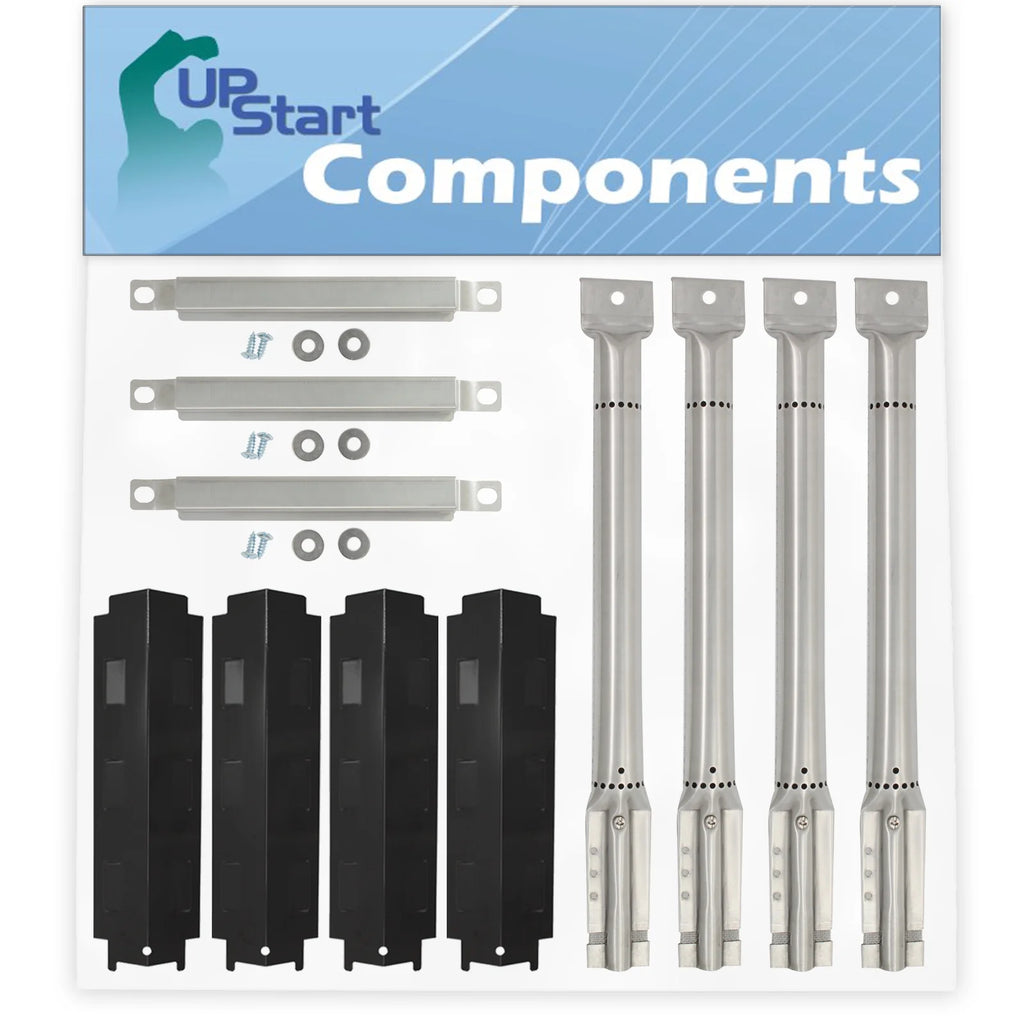 3 BBQ Grill Burner Crossover Tube & 4 Heat Shield Plate Tent & 4 Tube Burner Replacement Parts U860708