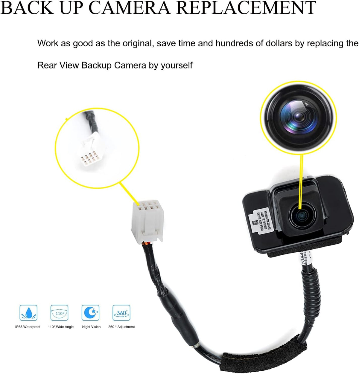 Rear View Backup Camera for Honda Accord Sedan 2014 2015 2016 2017 D30886