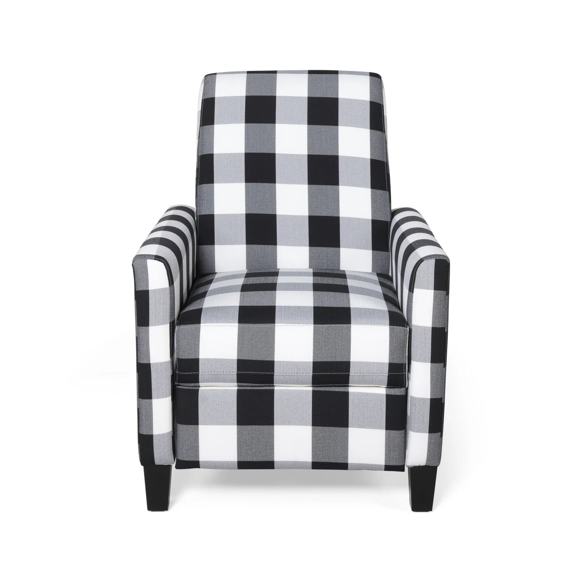 Black Checkerboard Fabric Push Back Recliner R83238