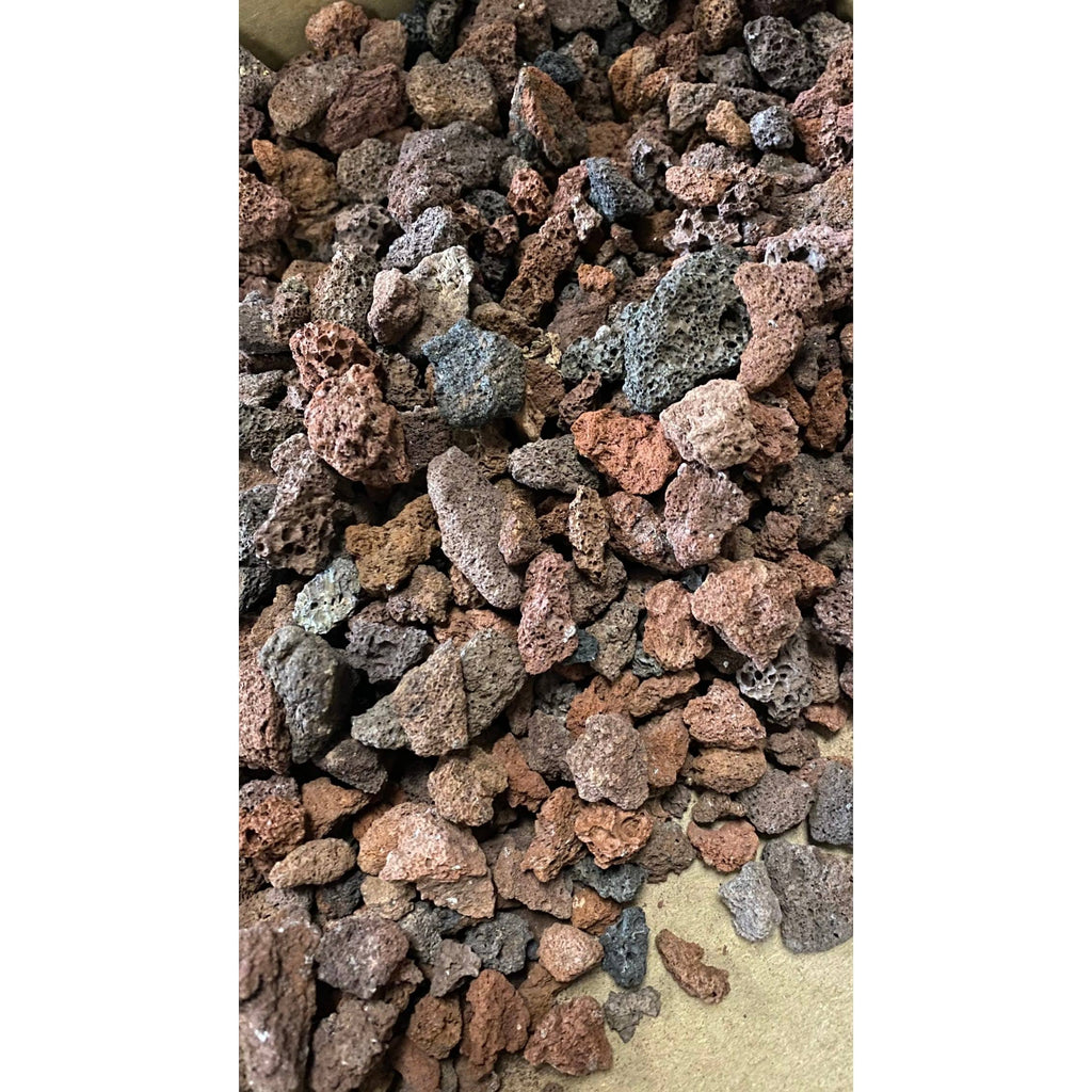 Red Volcanic Lava Rock Fire Pit 9 lbs 3/8 inch Q11932