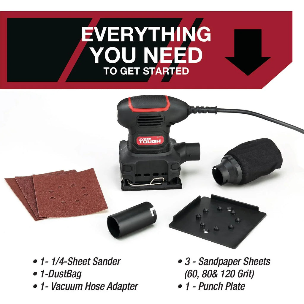 2 Amp Corded 1/4 Sheet Palm Sander with Dust Bag A21814