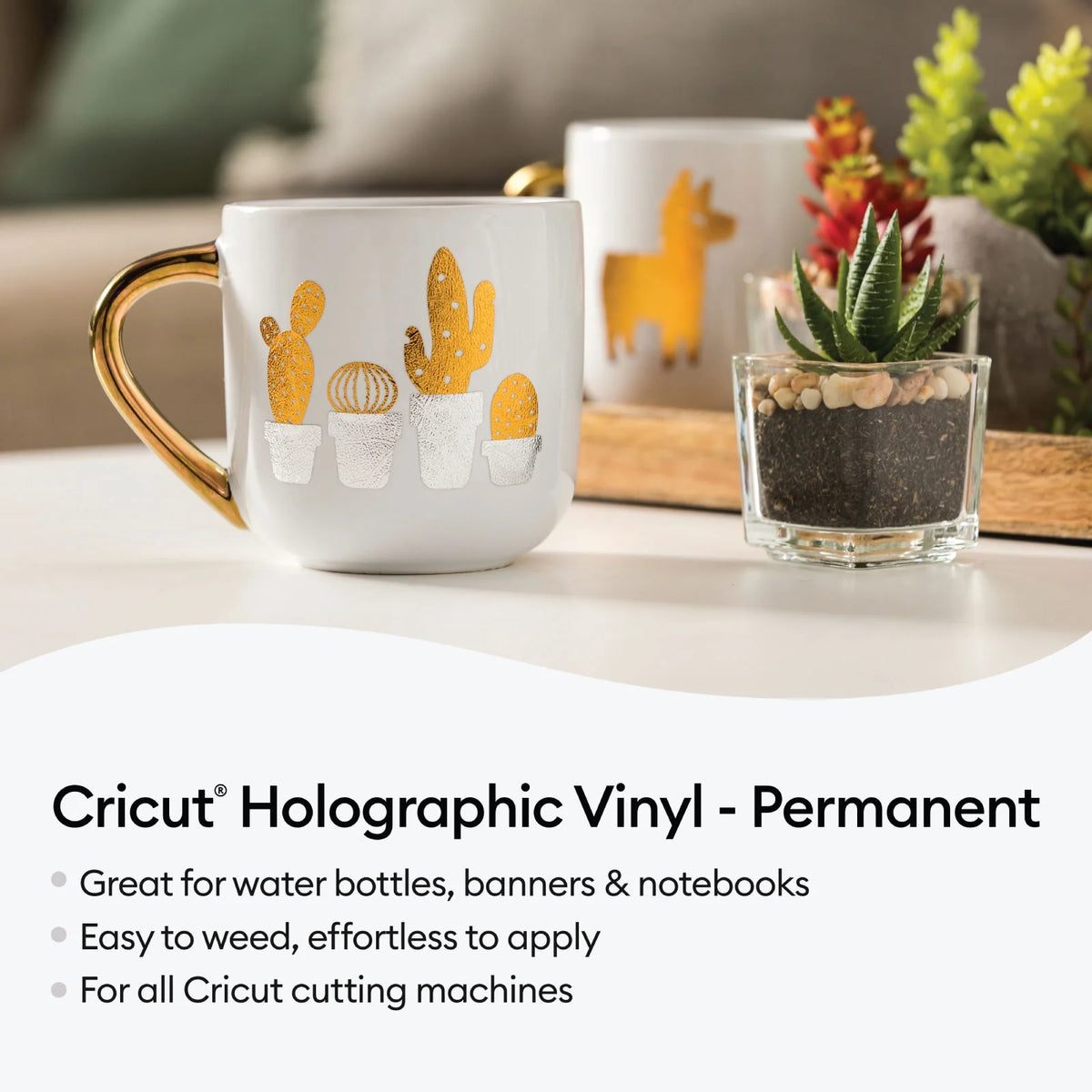 Holographic Blue Permanent Vinyl 6ct with Standard Grip Mat and Weeder Tool U7612