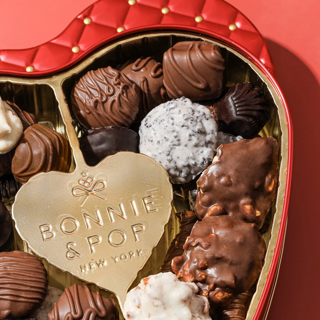 Heart Shaped Chocolate Gift Basket with Assorted Milk Chocolate Truffles R311