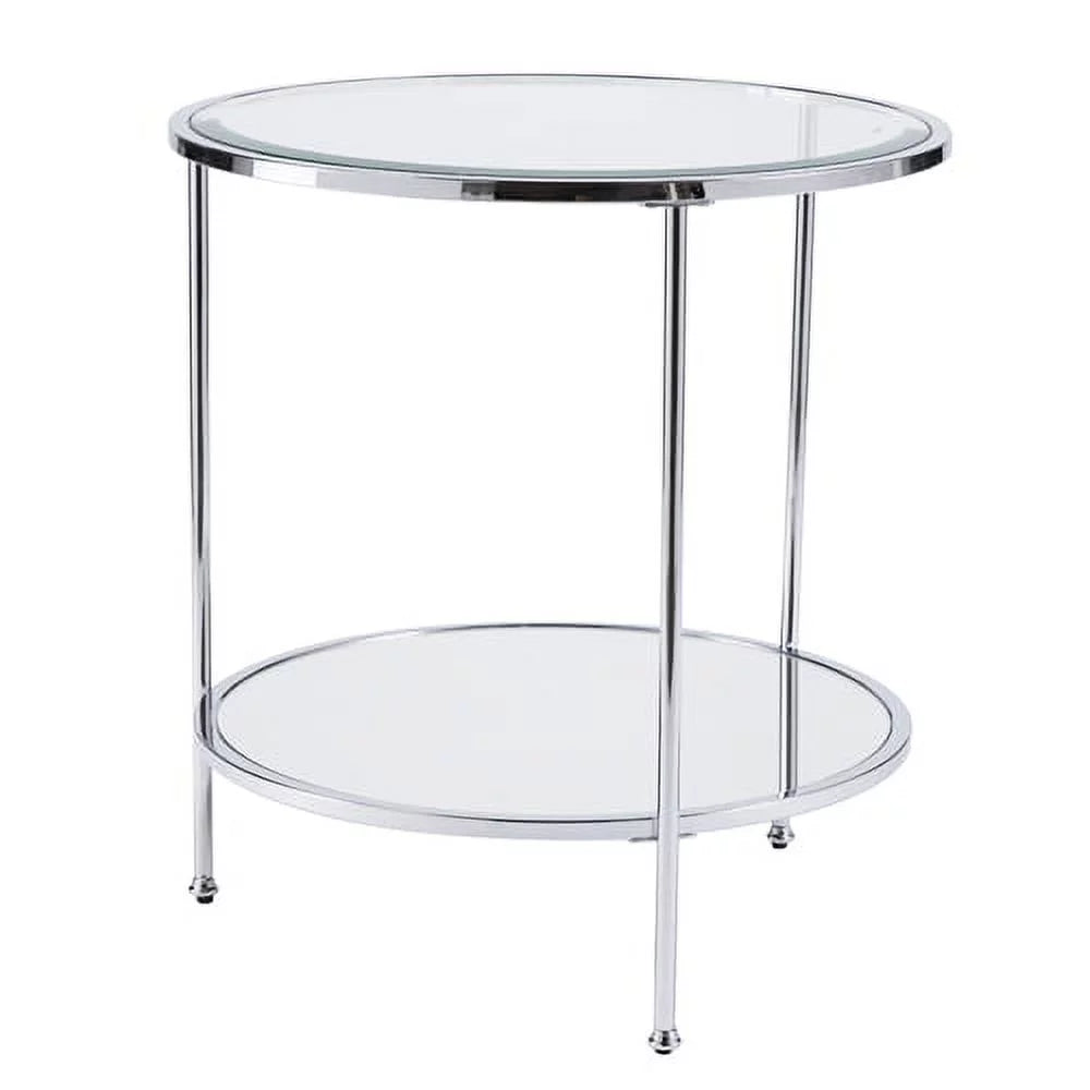 Mirrored Glass Round Coffee Table Set F41680
