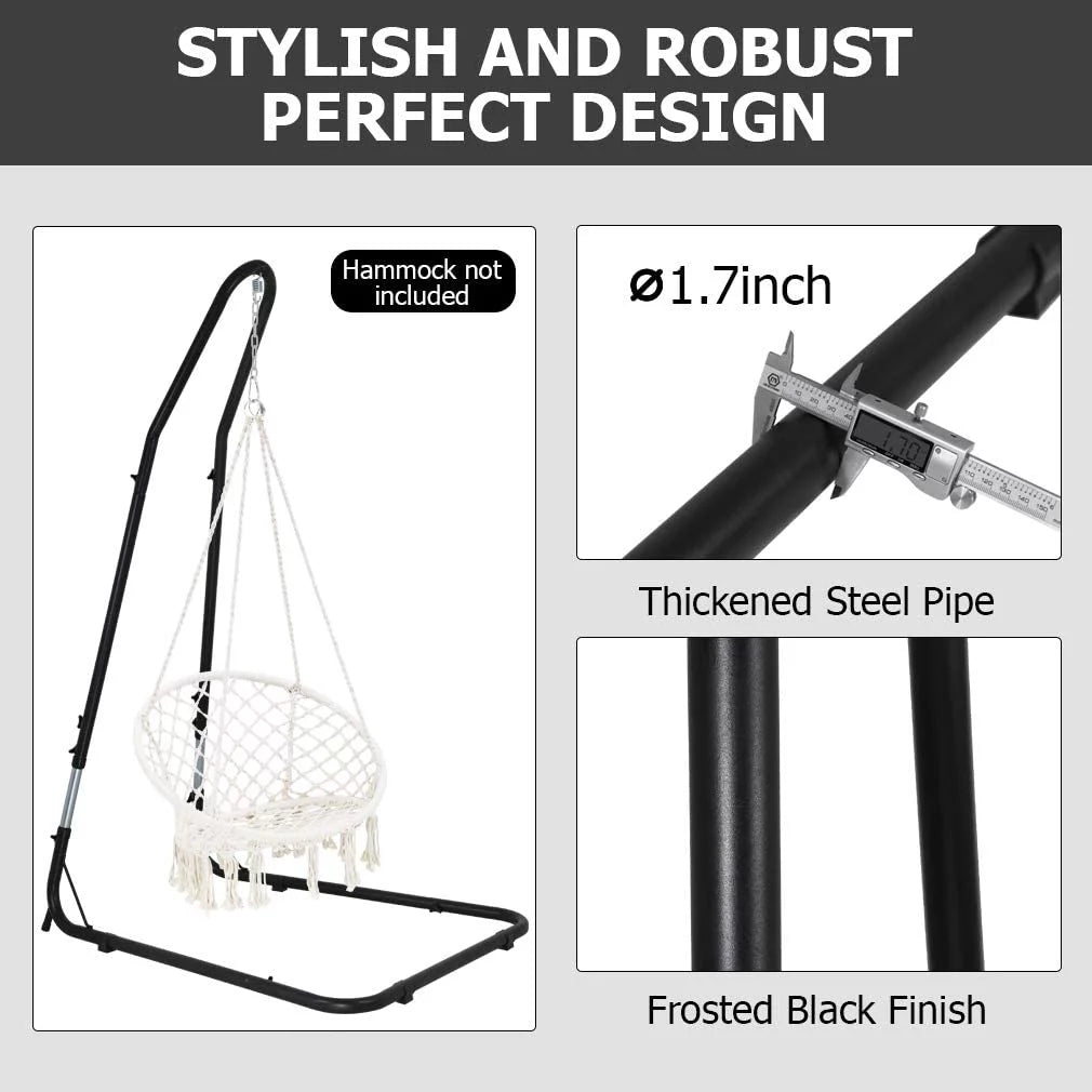 Hammock Chair Stands Solid Steel Black X6119