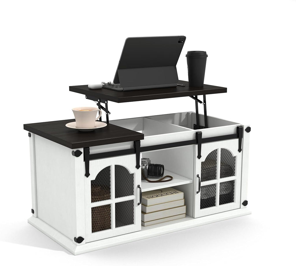 White Lift Top Coffee Table with Storage D232772