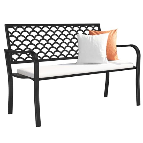 Weatherproof Heavy-Duty Wrought Iron Outdoor Bench C306