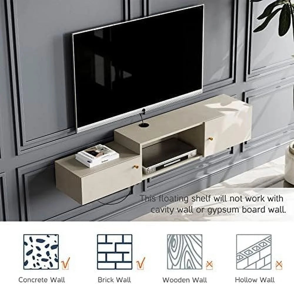 70'' Floating TV Stand with Charging Station D87231
